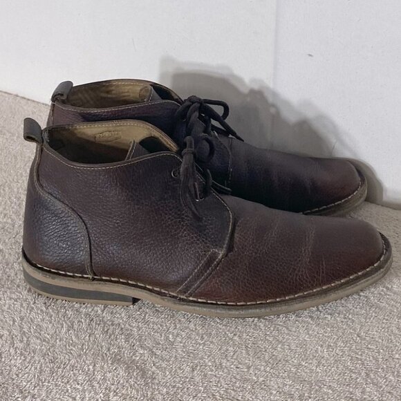 IKON Brown Pebbled Leather High Top Chukka Style Boots 9 - Picture 1 of 12
